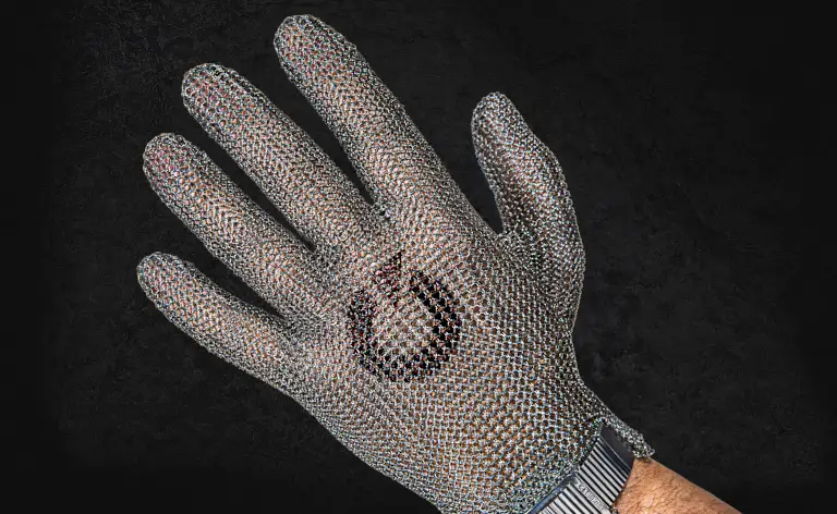 Chain Mesh Glove on the black background